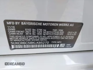 2019 BMW X5 xDrive40i with VIN 5UXCR6C58KLK85270, listed as a IAAI auction lot 42151053 with 81,681 mi miles and . Bid and sale history available at DreamBid. Image 9.