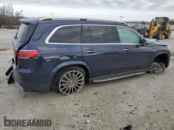 2021 Mercedes-Benz GLS with VIN 4JGFF8KE0MA291269, listed as a Copart auction lot 43530265 with 55,124 mi miles and Salvage Title. Bid and sale history available at carsss.com. Image 3.