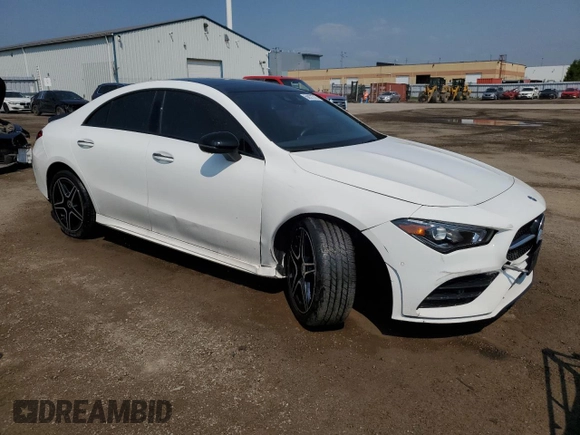 2023 Mercedes-Benz CLA 250 with VIN W1K5J4HB0PN345404, listed as a Copart auction lot 58821575 with 25,707 mi miles and Salvage title. Bid and sale history available at DreamBid. Image 4.