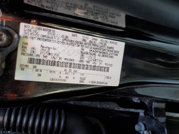 2013 Ford Focus SE with VIN 1FADP3K28DL217108, listed as a Copart auction lot 48513975 with 136,746 mi miles and Non Repairable. Bid and sale history available at carsss.com. Image 12.
