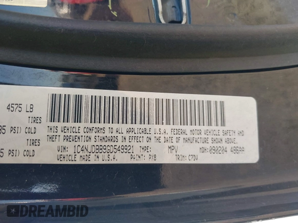 2016 Jeep Compass Sport с VIN 1C4NJDBB9GD549921, выставлен на аукционе IAAI как лот 41208973 с пробегом 120 278 миль миль и . История ставок и продаж доступна на DreamBid. Изображение 9.