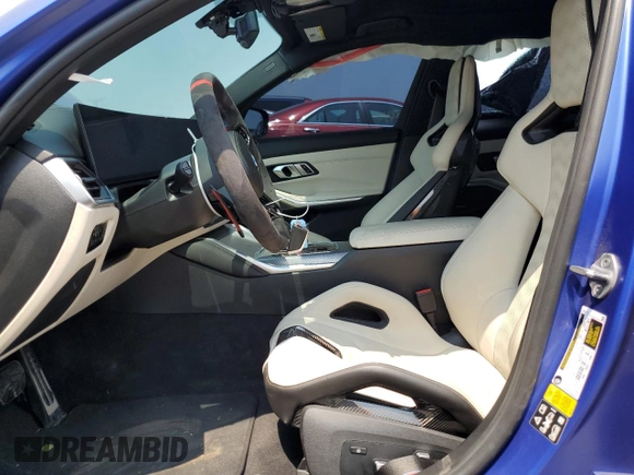 2023 BMW M3 Competition xDrive with VIN WBS43AY08PFP33058, listed as a Copart auction lot 60324825 with 19,651 mi miles and Salvage title. Bid and sale history available at DreamBid. Image 7.