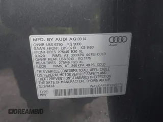 2015 Audi Q7 Premium Plus with VIN WA1LGAFE4FD008776, listed as a IAAI auction lot 41528346 with 213,557 mi miles and . Bid and sale history available at DreamBid. Image 9.