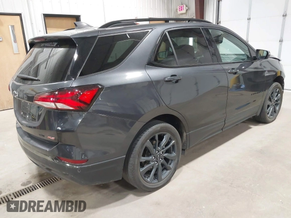 2022 Chevrolet Equinox RS with VIN 3GNAXWEV0NS173242, listed as a IAAI auction lot 42483371 with 28,159 mi miles and . Bid and sale history available at DreamBid. Image 4.