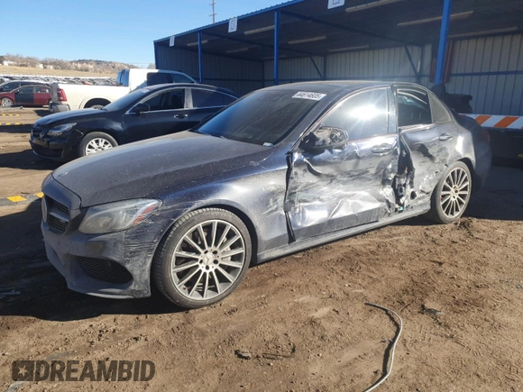 2017 Mercedes-Benz C 43 AMG with VIN 55SWF6EB9HU187322, listed as a Copart auction lot 44614605 with 92,898 mi miles and Salvage Title. Bid and sale history available at DreamBid. Image 1.