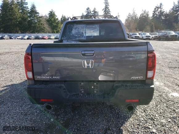 2021 Honda Ridgeline RTL-E with VIN 5FPYK3F7XMB016871, listed as a Copart auction lot 49159985 with 26,775 mi miles and Salvage Title. Bid and sale history available at carsss.com. Image 6.