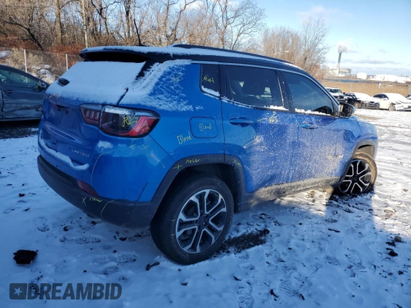 2022 Jeep Compass High Altitude with VIN 3C4NJDCB9NT160489, listed as a Copart auction lot 87473594 with Not Provided miles and Salvage Title. Bid and sale history available at carsss.com. Image 3.