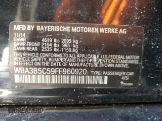 2015 BMW 3 Series 328i xDrive с VIN WBA3B5C59FF960920, выставлен на аукционе Copart как лот 45371575 с пробегом 136 260 миль миль и Списание • Salvage title. История ставок и продаж доступна на DreamBid. Изображение 12.