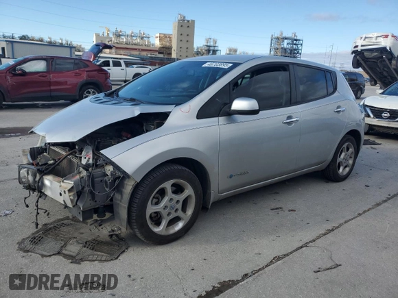 2013 Nissan LEAF SV with VIN 1N4AZ0CP0DC406762, listed as a Copart auction lot 46703895 with 105,689 mi miles and Salvage Title. Bid and sale history available at carsss.com. Image 1.