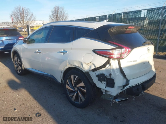 2015 Nissan Murano SL with VIN 5N1AZ2MH5FN202281, listed as a IAAI auction lot 41758376 with 142,594 mi miles. Bid and sale history available at carsss.com. Image 3.
