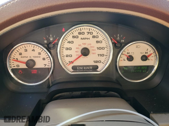 2008 Ford F-150 XLT with VIN 1FTPW12V98KD27430, listed as a Copart auction lot 84651584 with 204,918 mi miles and Salvage Title. Bid and sale history available at DreamBid. Image 9.