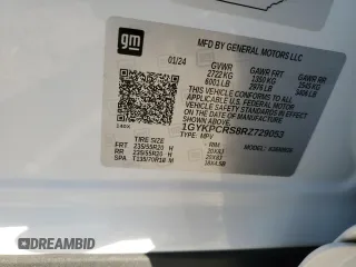 2024 Cadillac XT6 FWD Premium Luxury with VIN 1GYKPCRS8RZ729053, listed as a Copart auction lot 83040574 with 11,435 mi miles and Salvage Title. Bid and sale history available at carsss.com. Image 13.