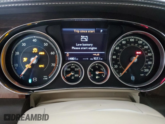 2016 Bentley Continental GT V8 with VIN SCBGT3ZA2GC054995, listed as a Copart auction lot 74082794 with 14,801 mi miles and Salvage Title. Bid and sale history available at DreamBid. Image 9.