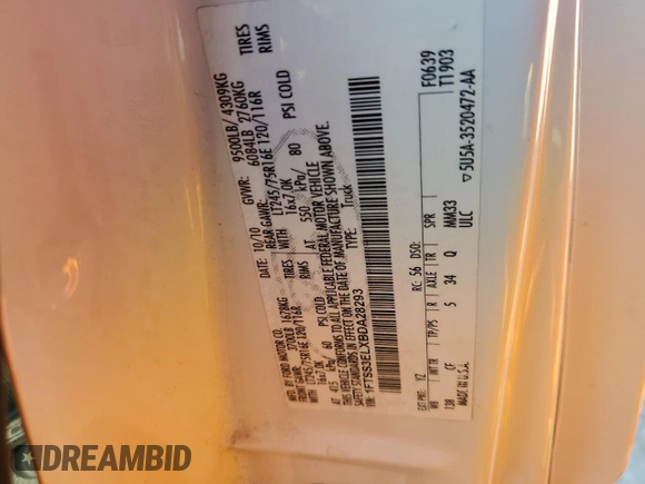 2011 Ford Econoline Cargo Commercial z VIN 1FTSS3ELXBDA28293, wystawiony jako Copart lot #76384384 z przebiegiem 199 792 mil mil oraz Szkoda całkowita • Salvage title. Historia ofert i sprzedaży dostępna na DreamBid. Obrazek 13.