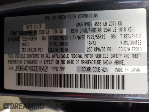 2016 Mazda CX-5 Grand Touring with VIN JM3KE4DY8G0616421, listed as a Copart auction lot 50884525 with 182,048 mi miles and Salvage Title. Bid and sale history available at DreamBid. Image 15.