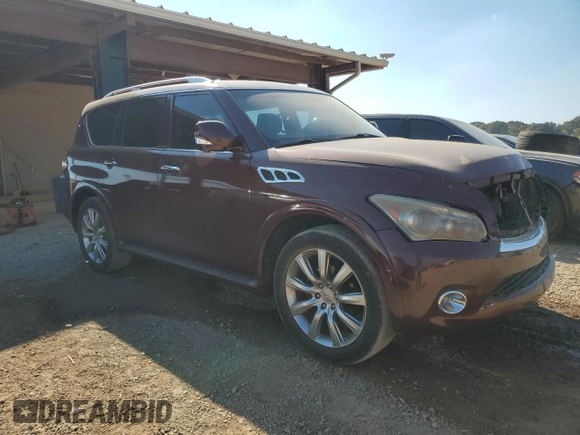 2012 Infiniti QX56 7-passenger with VIN JN8AZ2NF8C9515139, listed as a Copart auction lot 77578344 with 81,886 mi miles and Salvage Title. Bid and sale history available at carsss.com. Image 4.