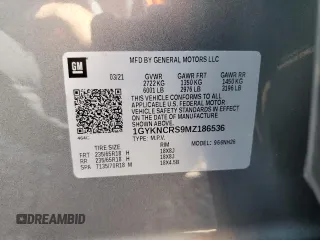 2021 Cadillac XT5 FWD Premium Luxury with VIN 1GYKNCRS9MZ186536, listed as a Copart auction lot 49745915 with 28,321 mi miles and Salvage Title. Bid and sale history available at carsss.com. Image 13.