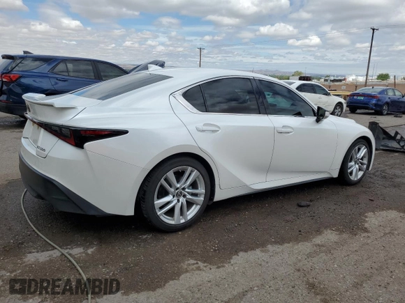 2021 Lexus IS 300 with VIN JTHAA1D28M5112488, listed as a Copart auction lot 56002845 with 41,660 mi miles and Salvage title. Bid and sale history available at DreamBid. Image 3.