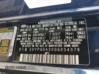 2016 Kia Sorento LX with VIN 5XYPGDA30GG054378, listed as a Copart auction lot 80247624 with 102,495 mi miles and Salvage Title. Bid and sale history available at carsss.com. Image 15.
