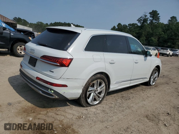 2022 Audi Q7 Premium Plus with VIN WA1LJBF79ND017822, listed as a Copart auction lot 59515795 with 71,101 mi miles and Salvage title. Bid and sale history available at DreamBid. Image 3.