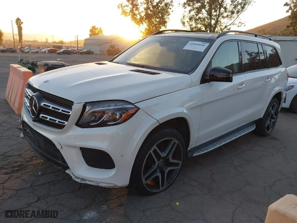 2018 Mercedes-Benz GLS with VIN 4JGDF7DE2JB097282, listed as a IAAI auction lot 41060046 with 71,317 mi miles. Bid and sale history available at carsss.com. Image 2.