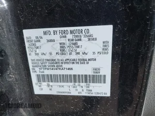 2007 Ford F-150 XLT with VIN 1FTPW14V47KA71466, listed as a IAAI auction lot 41996518 with 225,384 mi miles. Bid and sale history available at carsss.com. Image 9.