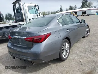 2021 Infiniti Q50 Luxe with VIN JN1EV7BR9MM755760, listed as a IAAI auction lot 41999322 with 60,978 mi miles and . Bid and sale history available at carsss.com. Image 4.