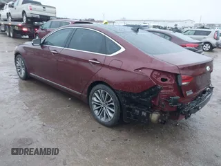 2015 Hyundai Genesis 3.8L with VIN KMHGN4JE5FU028777, listed as a IAAI auction lot 41222805 with 58,104 mi miles. Bid and sale history available at carsss.com. Image 3.