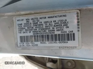 2003 Toyota Corolla CE with VIN 1NXBR32E23Z015648, listed as a IAAI auction lot 42056596 with 287,999 mi miles and . Bid and sale history available at DreamBid. Image 9.