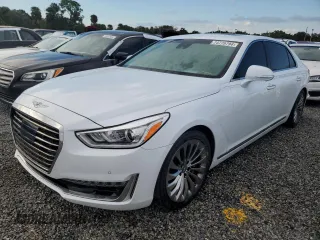 2019 Genesis G90 z VIN KMTF54JH1KU054539, wystawiony jako Copart lot #77713924 z przebiegiem Nie podano mil oraz Nie do naprawy • Non repairable. Historia ofert i sprzedaży dostępna na DreamBid. Obrazek 1.