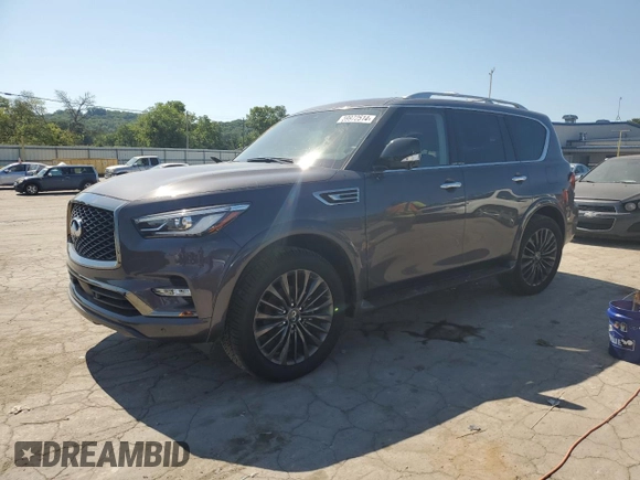 2024 Infiniti QX80 LUXE with VIN JN8AZ2AE7R9325614, listed as a Copart auction lot 59972514 with 8,594 mi miles and Salvage Title. Bid and sale history available at carsss.com. Image 1.