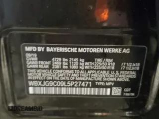 2020 BMW X1 xDrive28i z VIN WBXJG9C09L5P27471, wystawiony jako Copart lot #56573215 z przebiegiem 56 594 mil mil oraz Szkody całkowita. Historia ofert i sprzedaży dostępna na DreamBid. Obrazek 14.