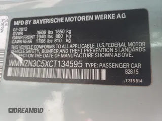 2012 MINI Convertible with VIN WMWZN3C5XCT134595, listed as a Copart auction lot 52752455 with 145,915 mi miles and Clean Title. Bid and sale history available at DreamBid. Image 12.