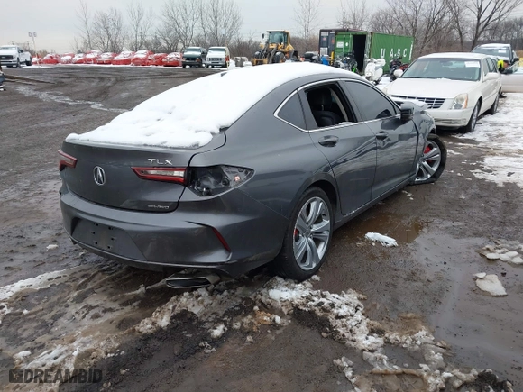 2021 Acura TLX w/Technology Package with VIN 19UUB6F40MA002194, listed as a IAAI auction lot 41553613 with 1 mi miles. Bid and sale history available at carsss.com. Image 4.