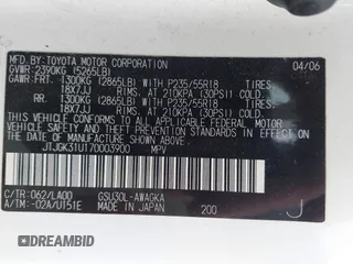 2007 Lexus RX 350 with VIN JTJGK31U170003900, listed as a IAAI auction lot 42194450 with 246,045 mi miles and . Bid and sale history available at DreamBid. Image 9.