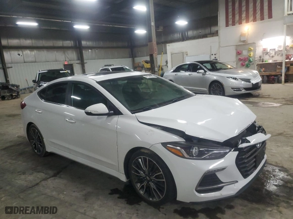 2018 Hyundai Elantra Sport with VIN KMHD04LB0JU628975, listed as a Copart auction lot 47574525 with 119,464 mi miles and Salvage Title. Bid and sale history available at carsss.com. Image 4.