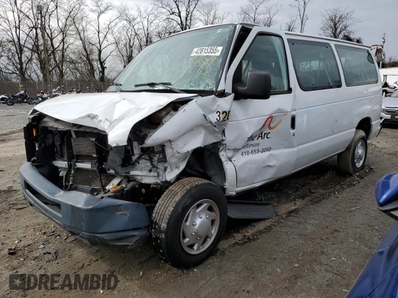 2014 Ford Econoline Passenger XL z VIN 1FBNE3BL2EDA36664, wystawiony jako Copart lot #42815355 z przebiegiem 108 207 mil mil oraz Szkoda całkowita • Salvage title. Historia ofert i sprzedaży dostępna na DreamBid. Obrazek 1.