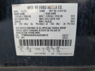 2018 Ford Police Interceptor Utility z VIN 1FM5K8AR0JGA20815, wystawiony jako Copart lot #58233165 z przebiegiem 109 064 mil mil oraz Tytuł czysty. Historia ofert i sprzedaży dostępna na DreamBid. Obrazek 13.