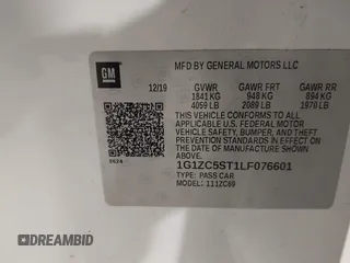 2020 Chevrolet Malibu LS with VIN 1G1ZC5ST1LF076601, listed as a IAAI auction lot 42002785 with 139,295 mi miles and . Bid and sale history available at DreamBid. Image 9.