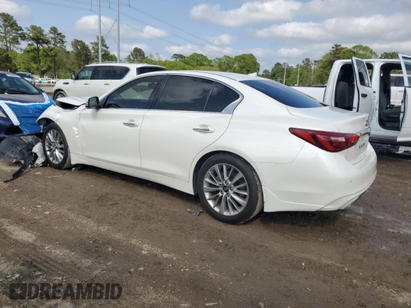 2021 Infiniti Q50 Luxe z VIN JN1EV7BP9MM700840, wystawiony jako Copart lot #51278255 z przebiegiem 38 056 mil mil oraz Szkoda całkowita • Salvage title. Historia ofert i sprzedaży dostępna na DreamBid. Obrazek 2.