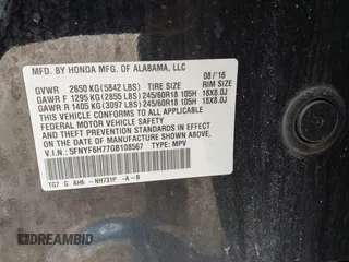 2016 Honda Pilot EX-L with VIN 5FNYF6H77GB108567, listed as a IAAI auction lot 41704962 with 193,873 mi miles. Bid and sale history available at carsss.com. Image 9.