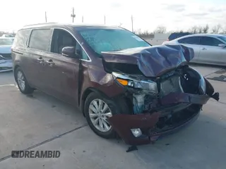 2018 Kia Sedona EX with VIN KNDMC5C14J6379626, listed as a IAAI auction lot 41774979 with 58,710 mi miles. Bid and sale history available at carsss.com. Image 1.
