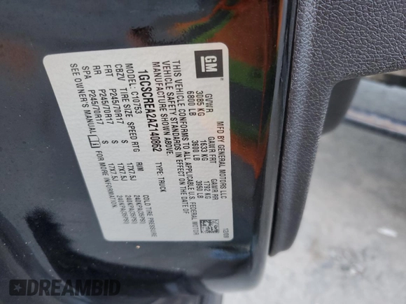 2010 Chevrolet Silverado 1500 LS with VIN 1GCSCREA2AZ140862, listed as a Copart auction lot 75449484 with Not Provided miles and Salvage Title. Bid and sale history available at DreamBid. Image 12.