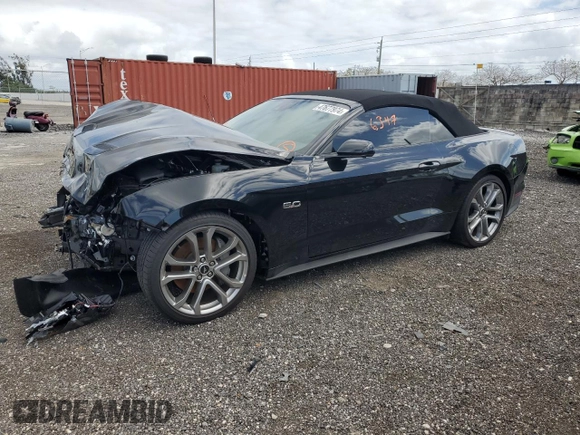 2023 Ford Mustang GT Premium with VIN 1FATP8FF2P5113423, listed as a Copart auction lot 47677974 with 6,347 mi miles and Salvage title. Bid and sale history available at DreamBid. Image 1.
