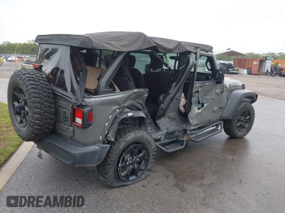 2022 Jeep Wrangler Unlimited Sport with VIN 1C4HJXDN9NW241154, listed as a IAAI auction lot 40211944 with 31,344 mi miles and . Bid and sale history available at DreamBid. Image 4.