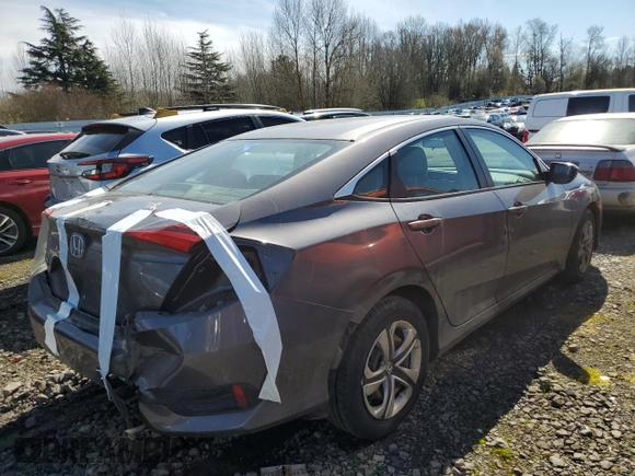 2018 Honda Civic LX with VIN 2HGFC2F58JH520784, listed as a Copart auction lot 49917785 with 49,059 mi miles and Salvage Title. Bid and sale history available at carsss.com. Image 3.