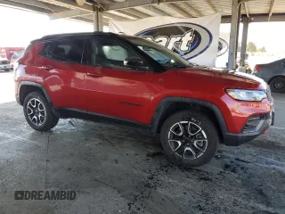 2025 Jeep Compass Trailhawk with VIN 3C4NJDDNXST553759, listed as a Copart auction lot 64247685 with 9,314 mi miles and Salvage title. Bid and sale history available at DreamBid. Image 4.