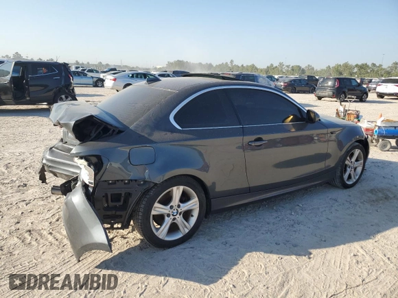 2013 BMW 1 Series 128i with VIN WBAUP7C52DVP24761, listed as a Copart auction lot 74695554 with Not Provided miles and Salvage Title. Bid and sale history available at carsss.com. Image 3.