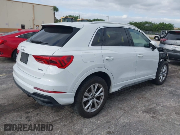 2024 Audi Q3 S line Premium with VIN WA1DECF31R1057900, listed as a IAAI auction lot 42059219 with 27,635 mi miles. Bid and sale history available at carsss.com. Image 4.