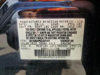 2012 Nissan Sentra SR with VIN 3N1AB6AP6CL631441, listed as a Copart auction lot 51146655 with 98,152 mi miles and Salvage Title. Bid and sale history available at DreamBid. Image 14.